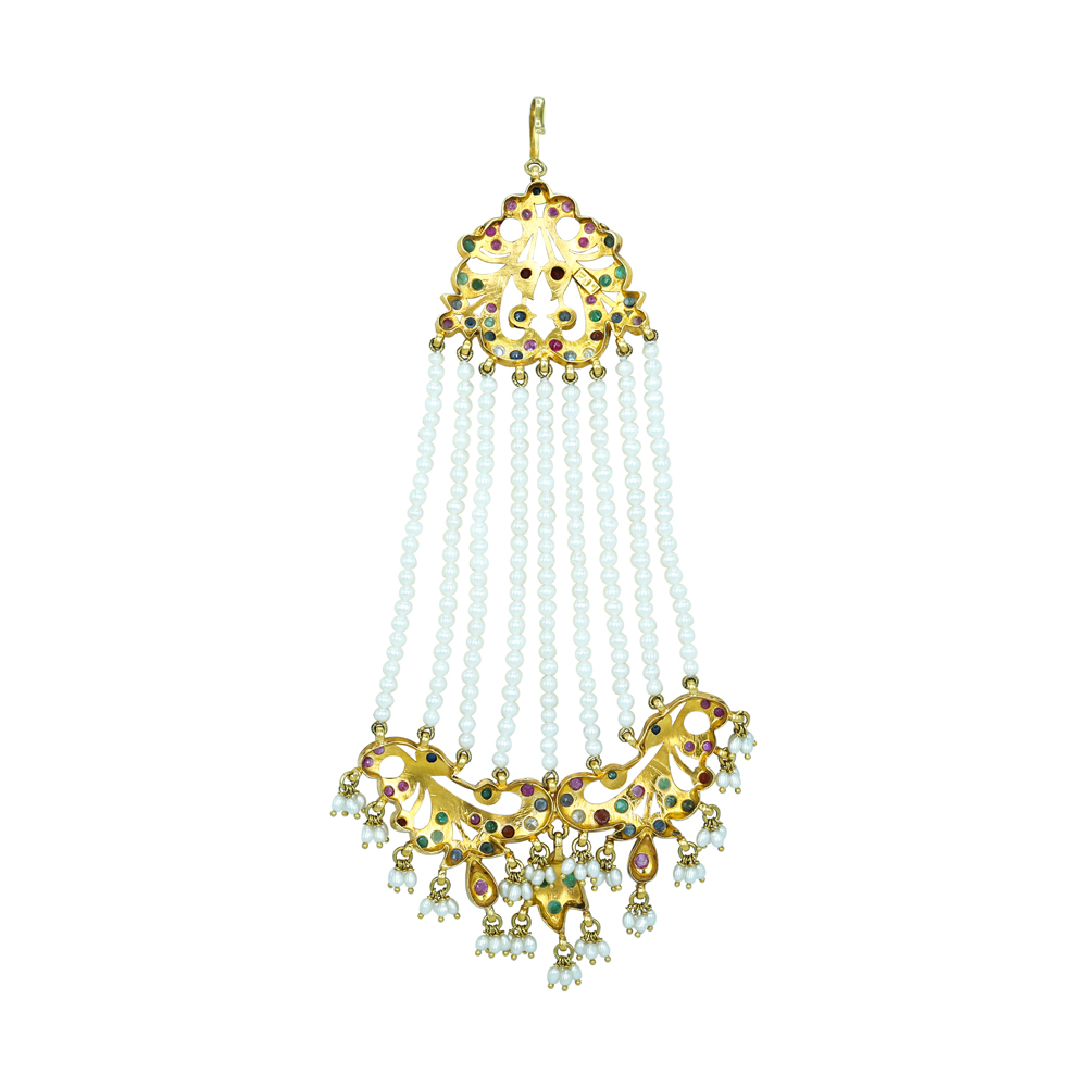 Multicolour Gemstone Passa with Pearl Strands